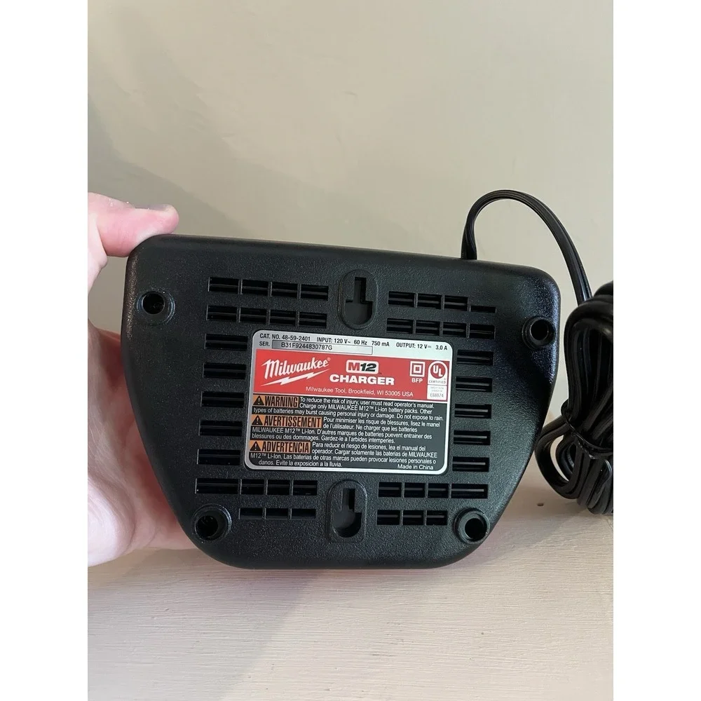 Genuine Milwaukee 48-59-2401 M12 12V Lithium Ion Battery Charger 12 Volt